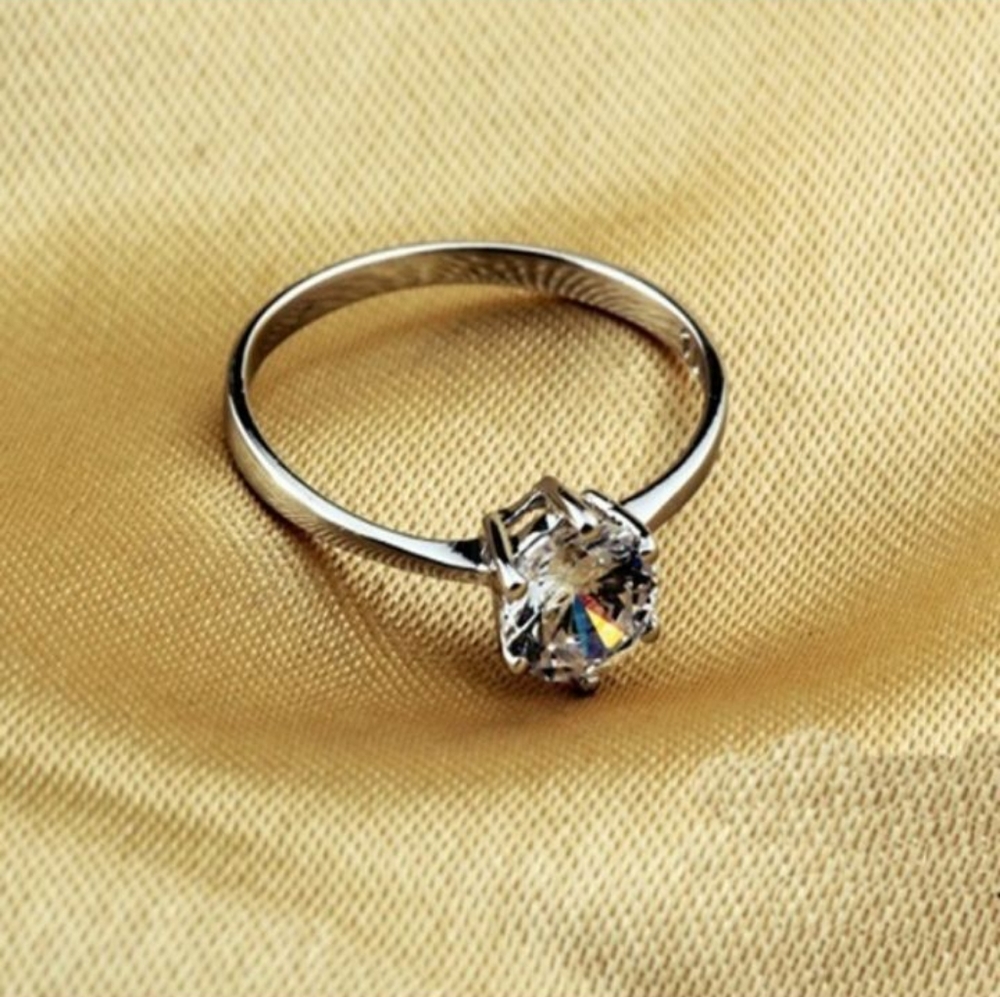 Sparkly White Sapphire & Sterling Silver Ring